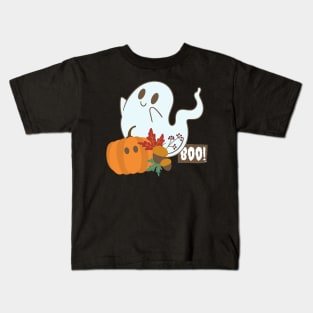 Halloween boooo cute ghost and pampkin Happy Halloween Kids T-Shirt